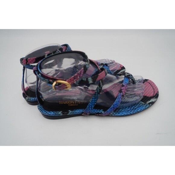 Marion Parke Toscana Harvey Python Snakeskin Indigo Strappy Sandals Size 8.5/39 - Picture 12 of 16